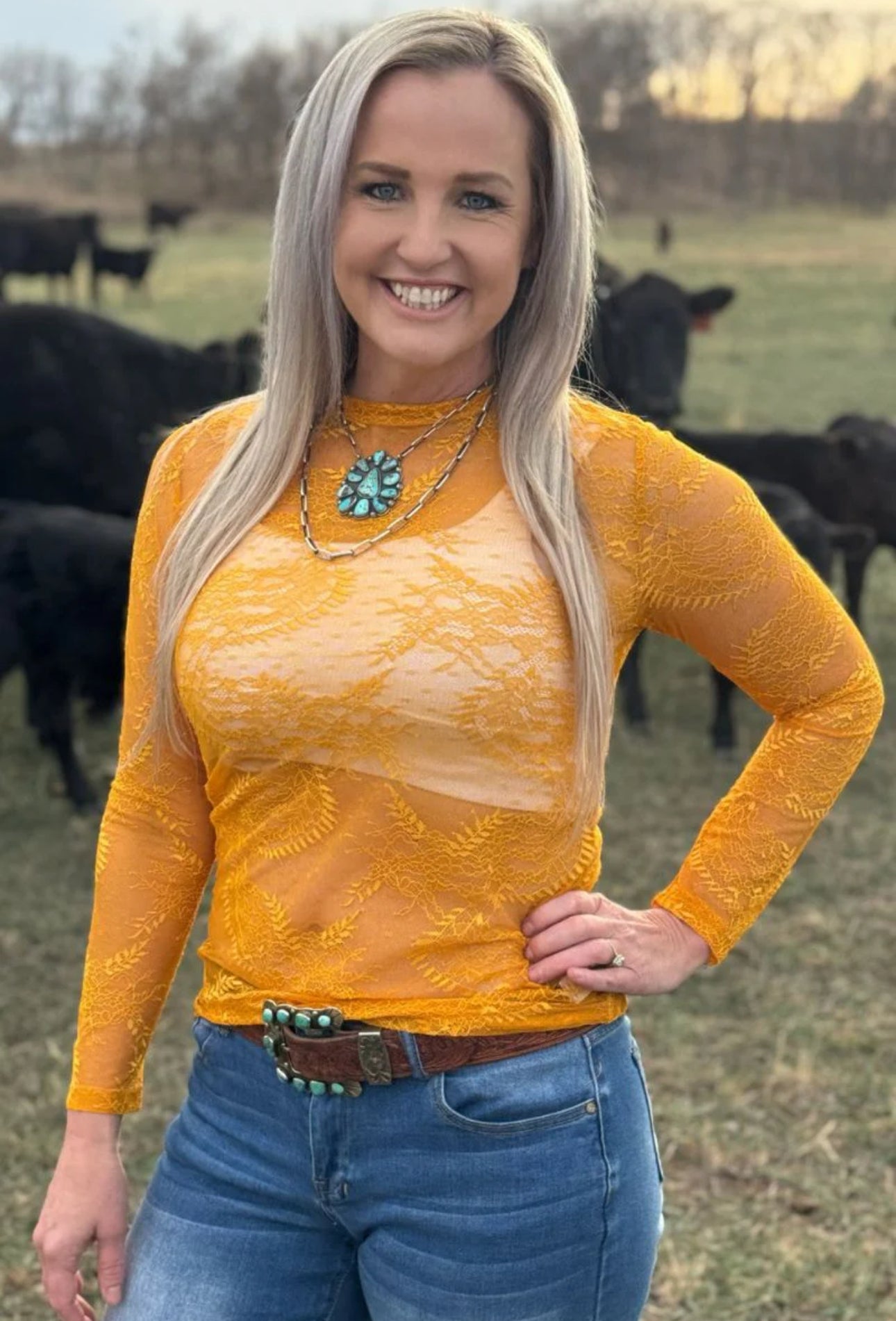 GOLDEN AFTERNOON LACE TOP