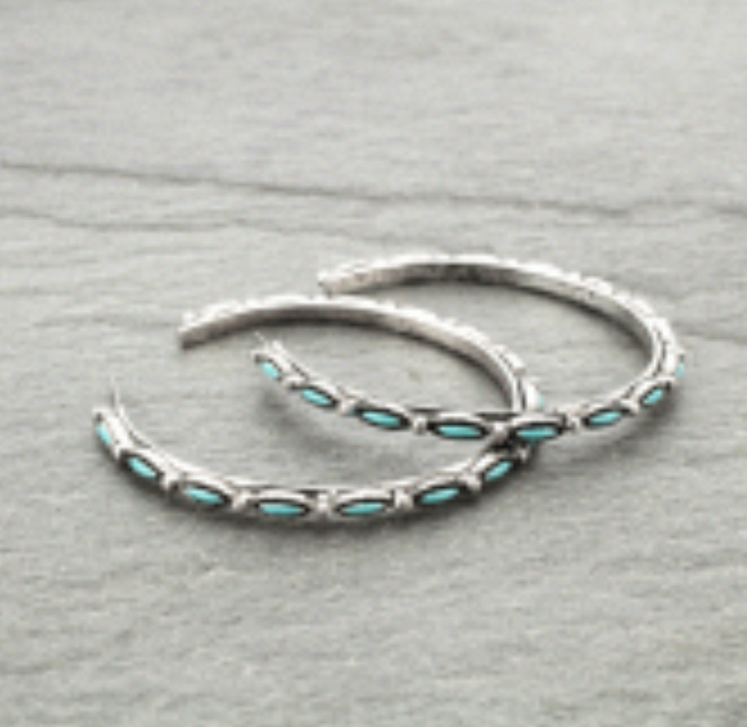 2.5" Western Texture Hoop Earrings