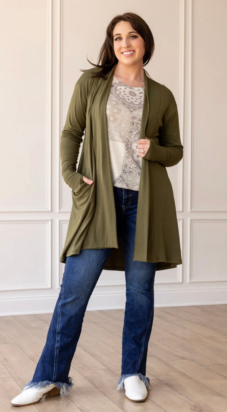The Cardi Olive Cardigan