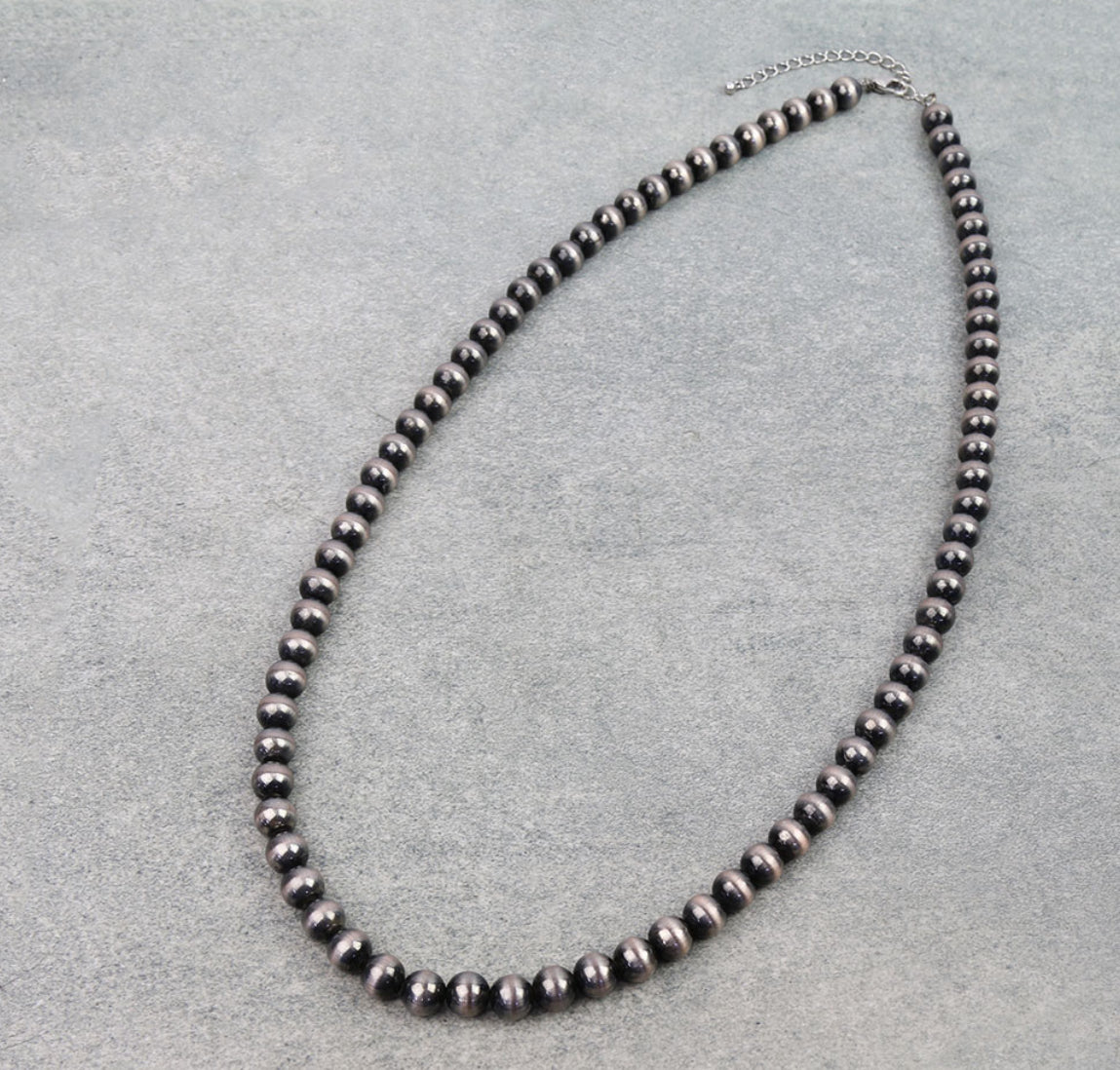 10MM Navajo Style Pearl Necklace 30” Length