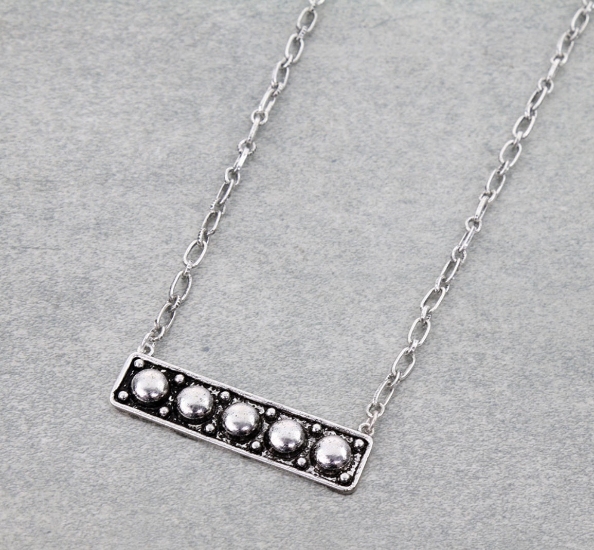 Western Ball TXR Bar Necklace