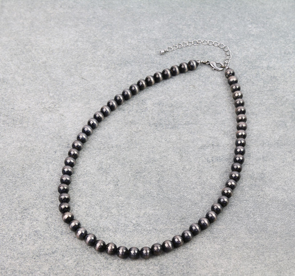 8MM Navajo Style Pearl Necklace