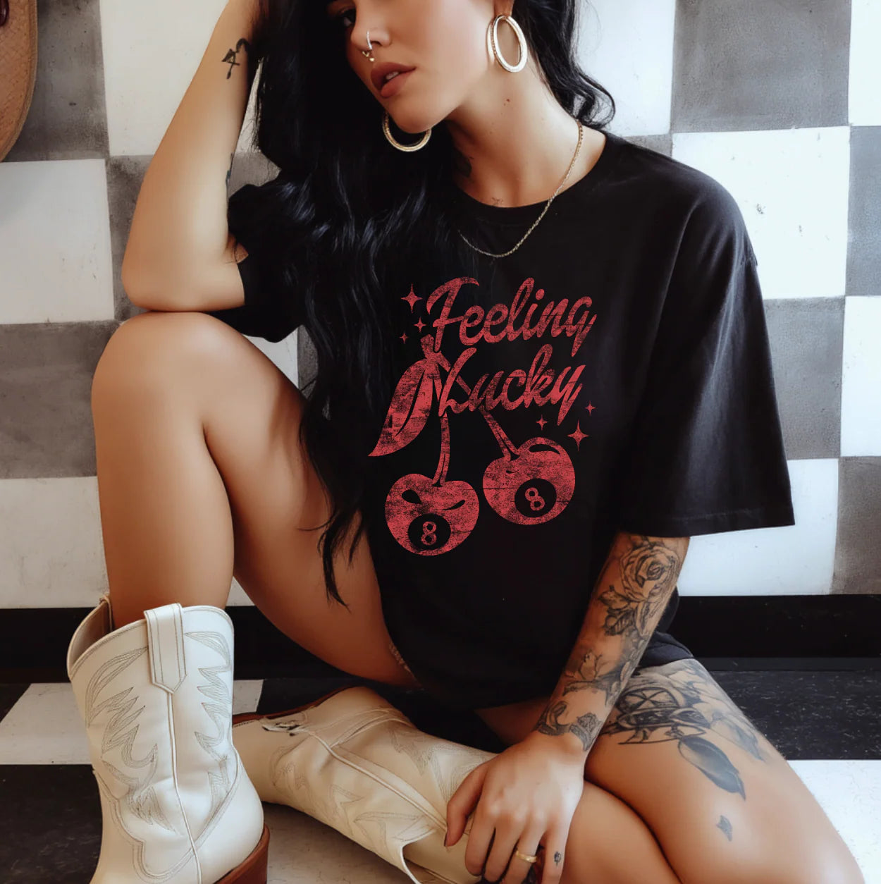 Feelin' Lucky Distressed Graphic Tee