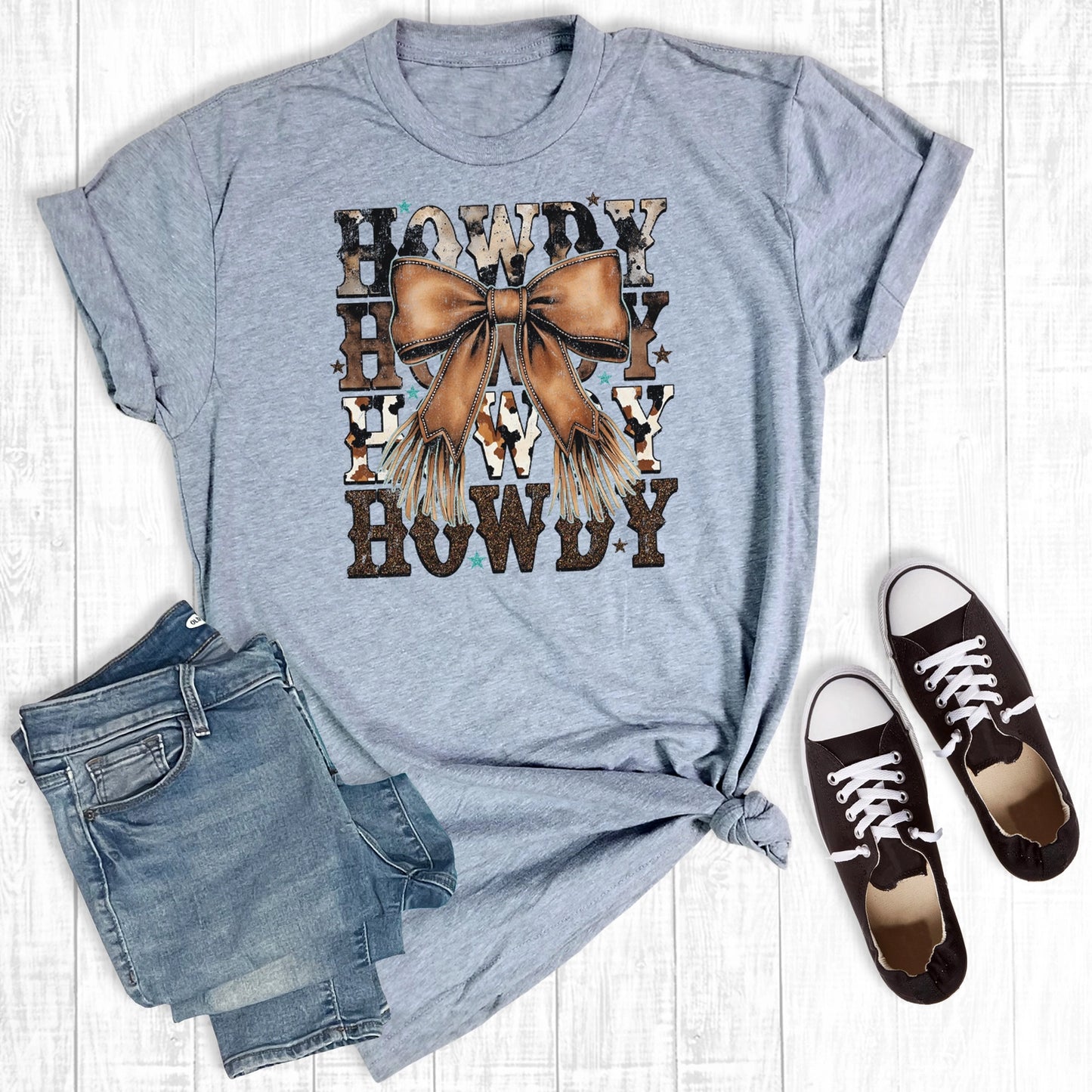 Western Howdy Cowgirl Bow Graphic Tee