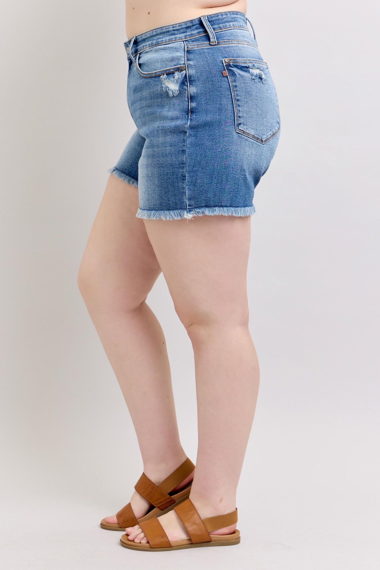 Judy Blue Vintage Wash Shorts w/ Fray Hem