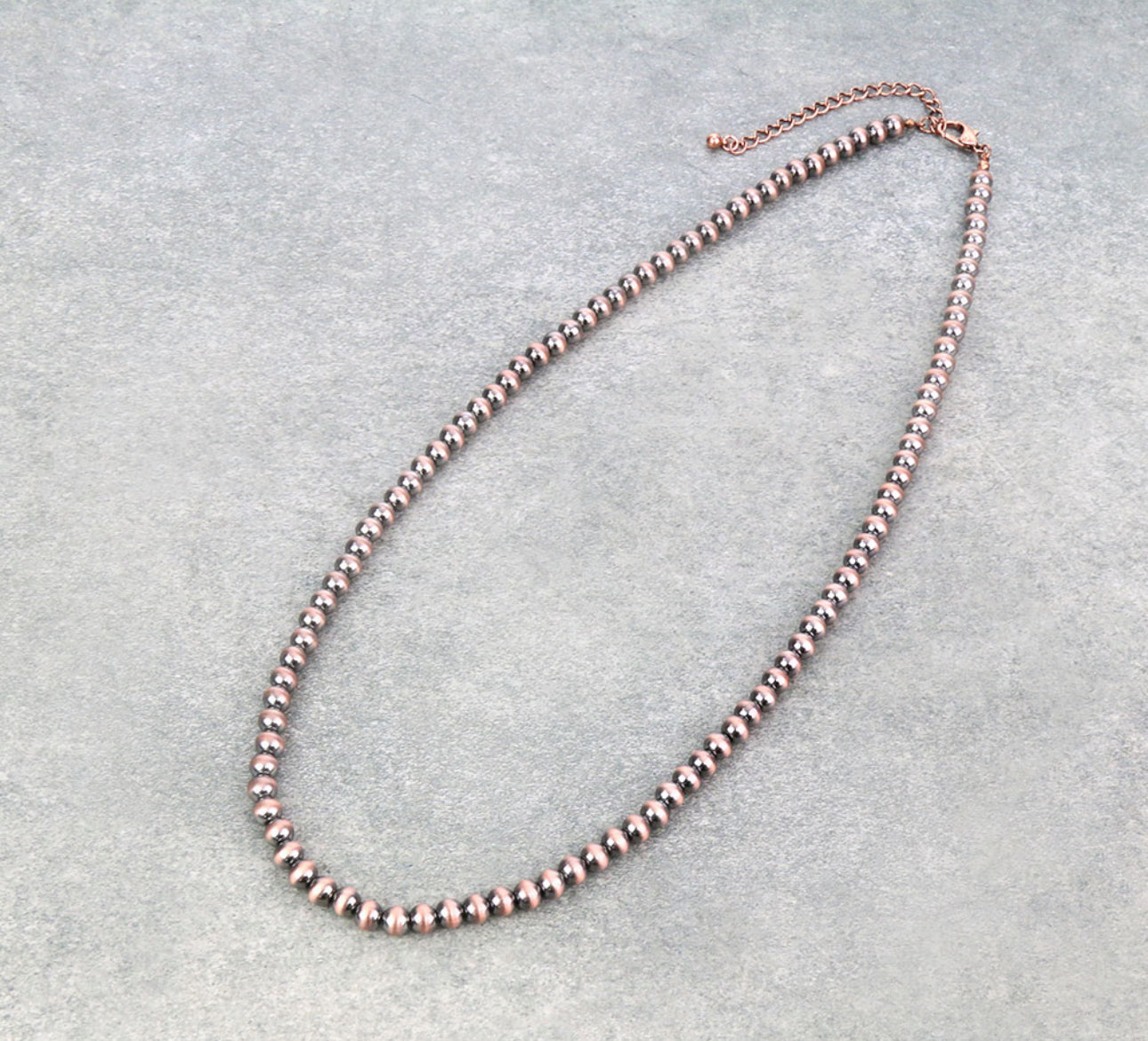 24″ Navajo Style Pearl Necklace - Copper