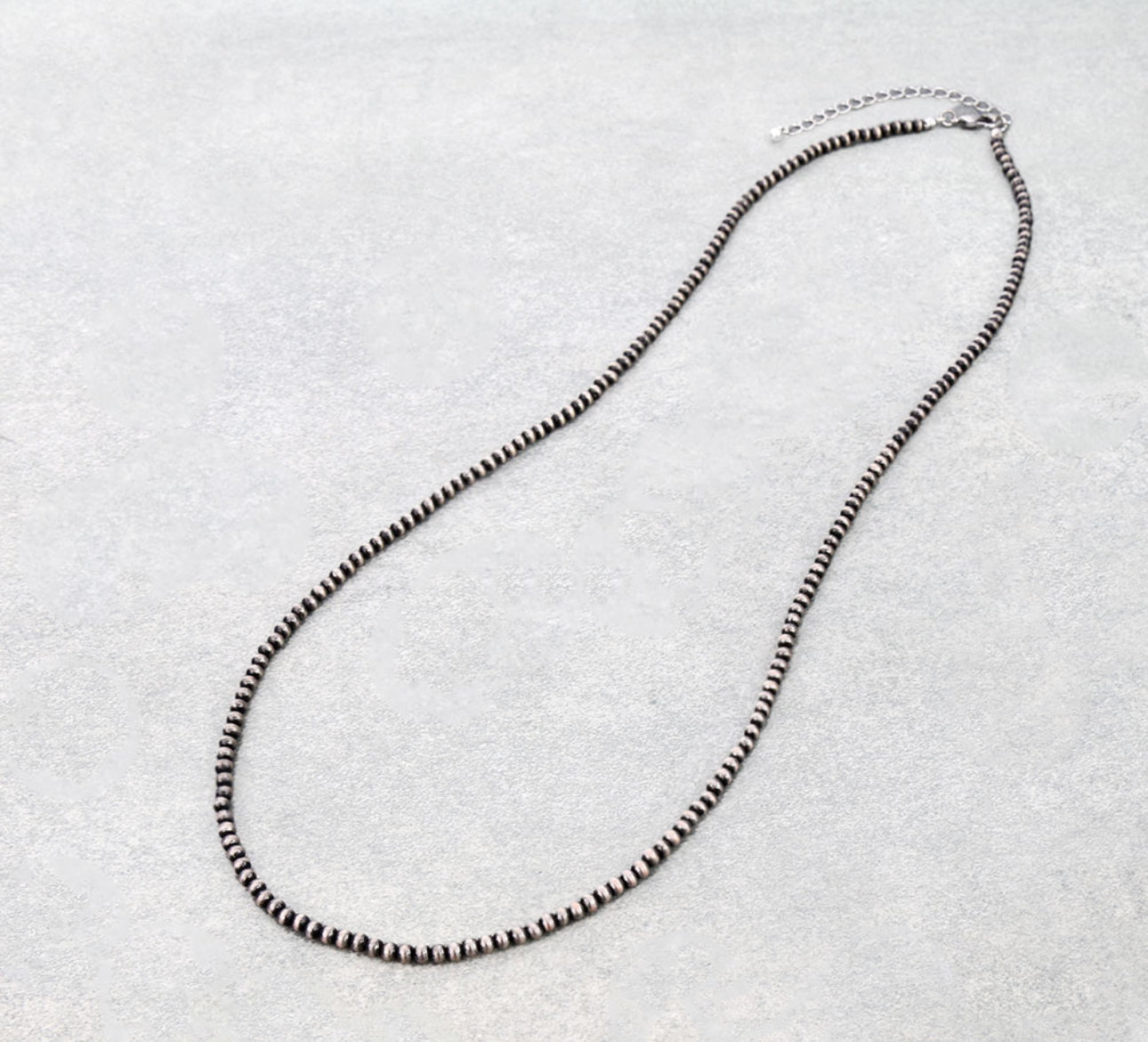 4mm Navajo Style Pearl Necklace 28”