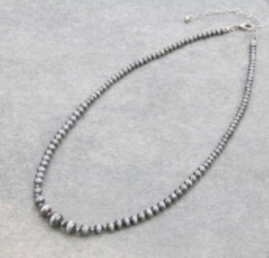Navajo Style Pearl Necklace - Silver