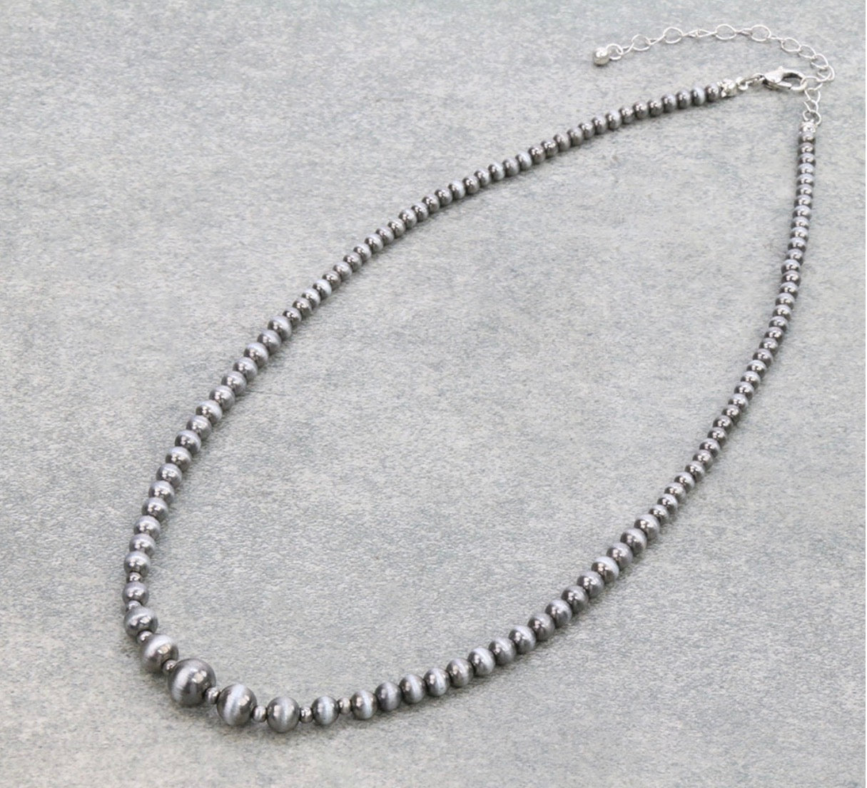 Navajo Style Pearl Necklace - Silver