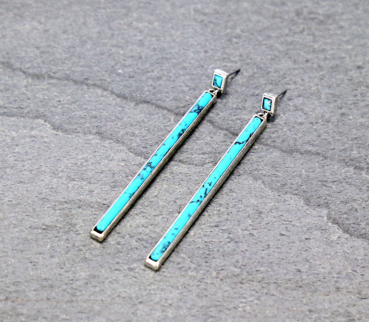 Western Stone Bar Drop Stud Earrings