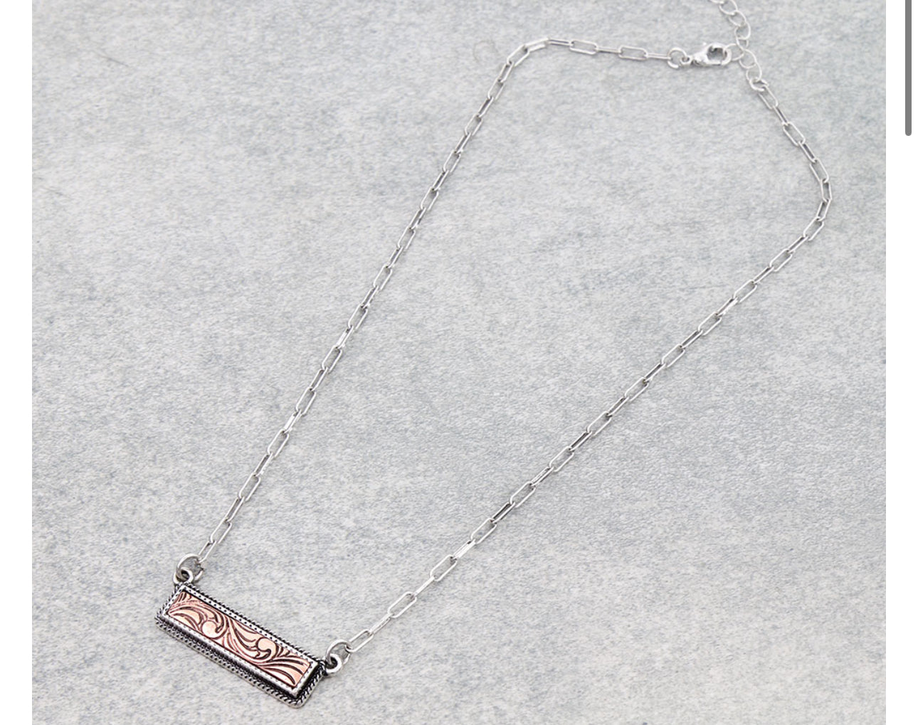Western Dainty Bar Necklace - Copper