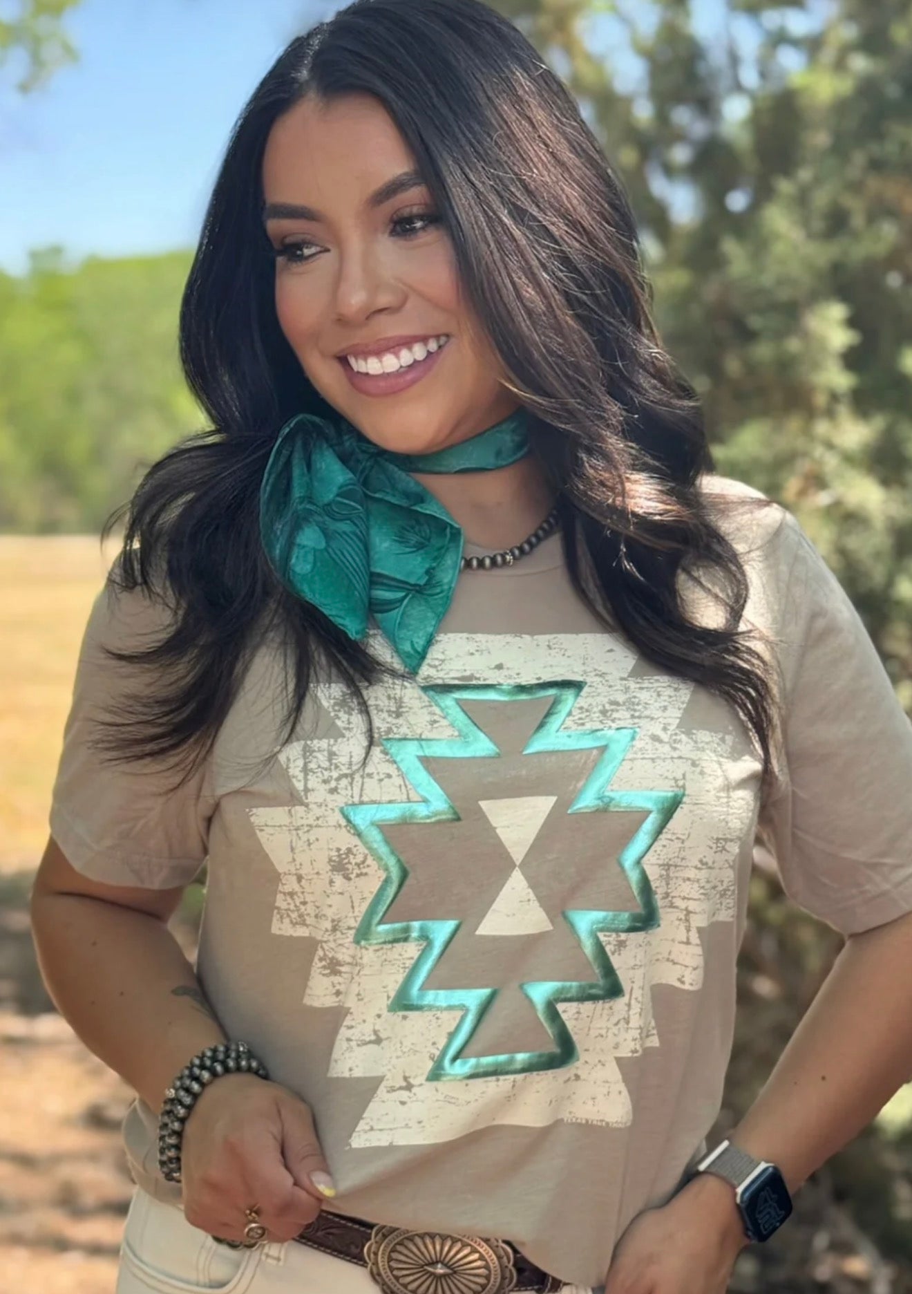 Emmy Aztec Tee - Tan