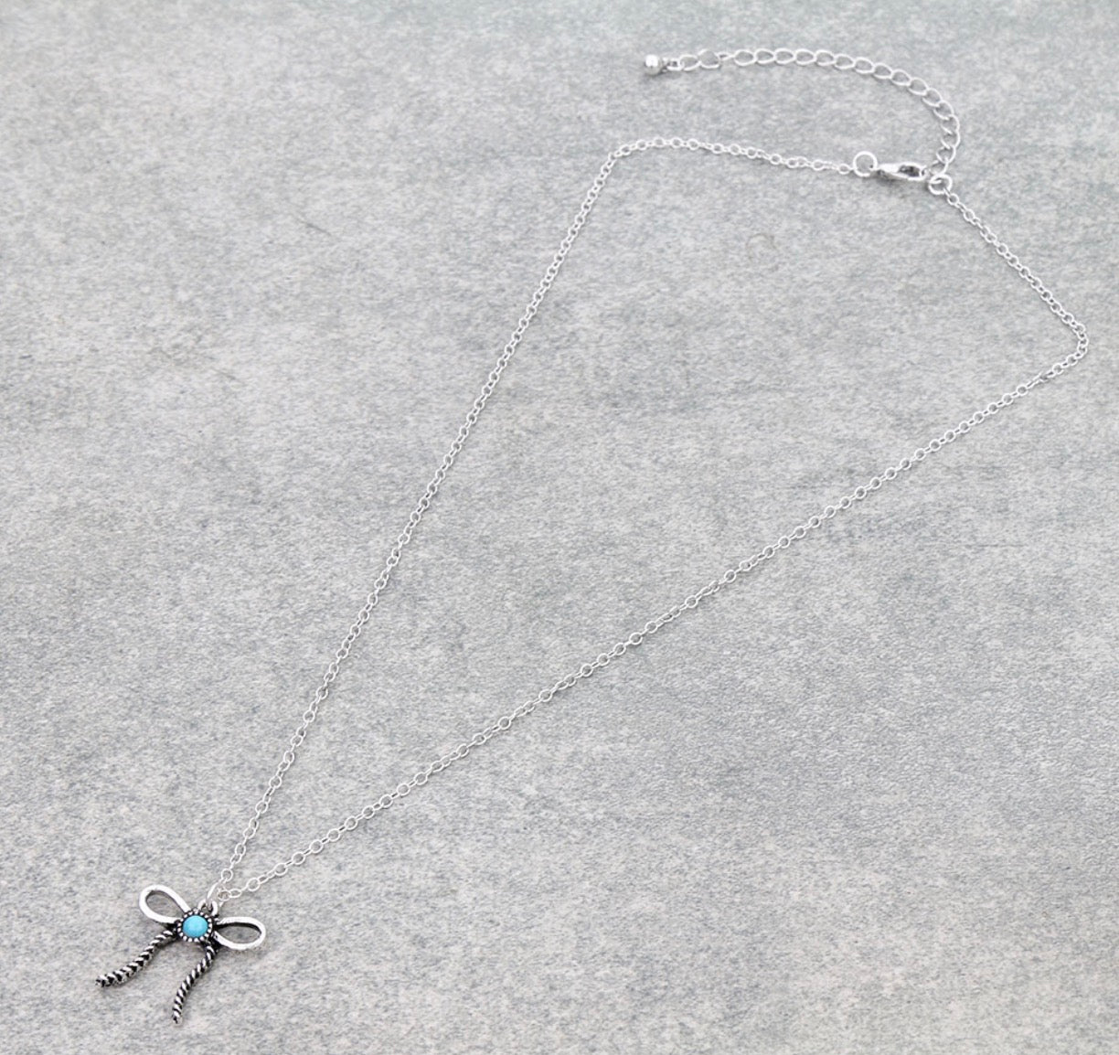Western Rope TXR Bow Necklace - Turquoise