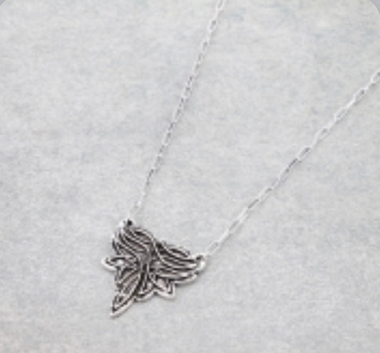 Western Boot Stitch Necklace - Silver