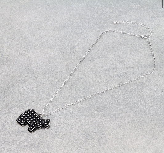 Western Tiny Bubble Cow Necklace