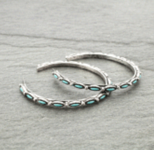 2.5" Western Texture Hoop Earrings