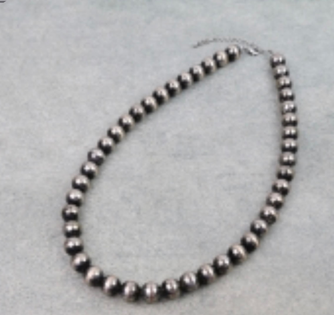 14MM Navajo Style Pearl Necklace - 18”