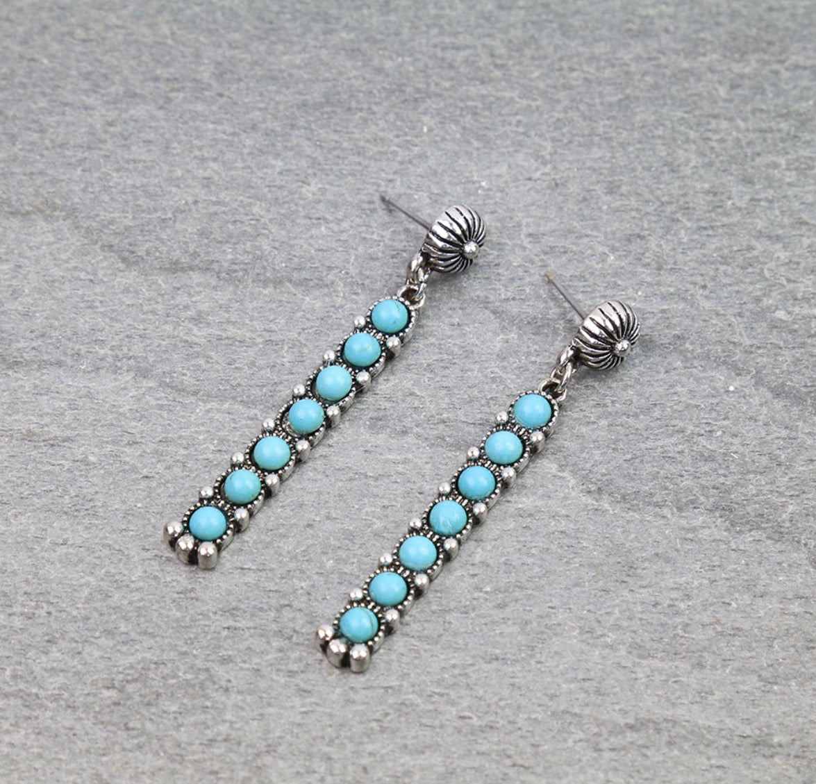 Western Stone Bar Stud Earrings