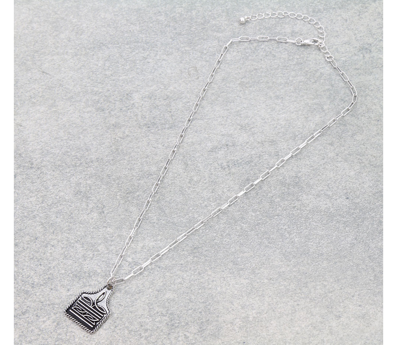 Western Boot Stitch Ear Tag Necklace