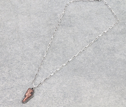 Western Dainty Thunder Necklace - Copper & Silver