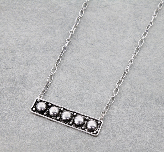 Western Ball TXR Bar Necklace