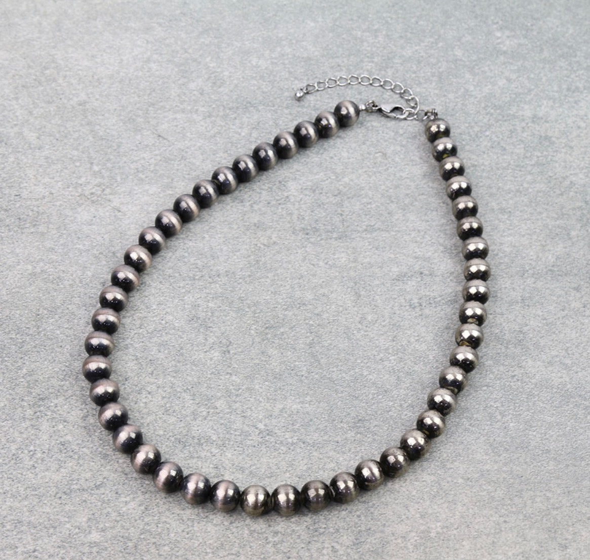 10MM Navajo Style Pearl Necklace - 18”