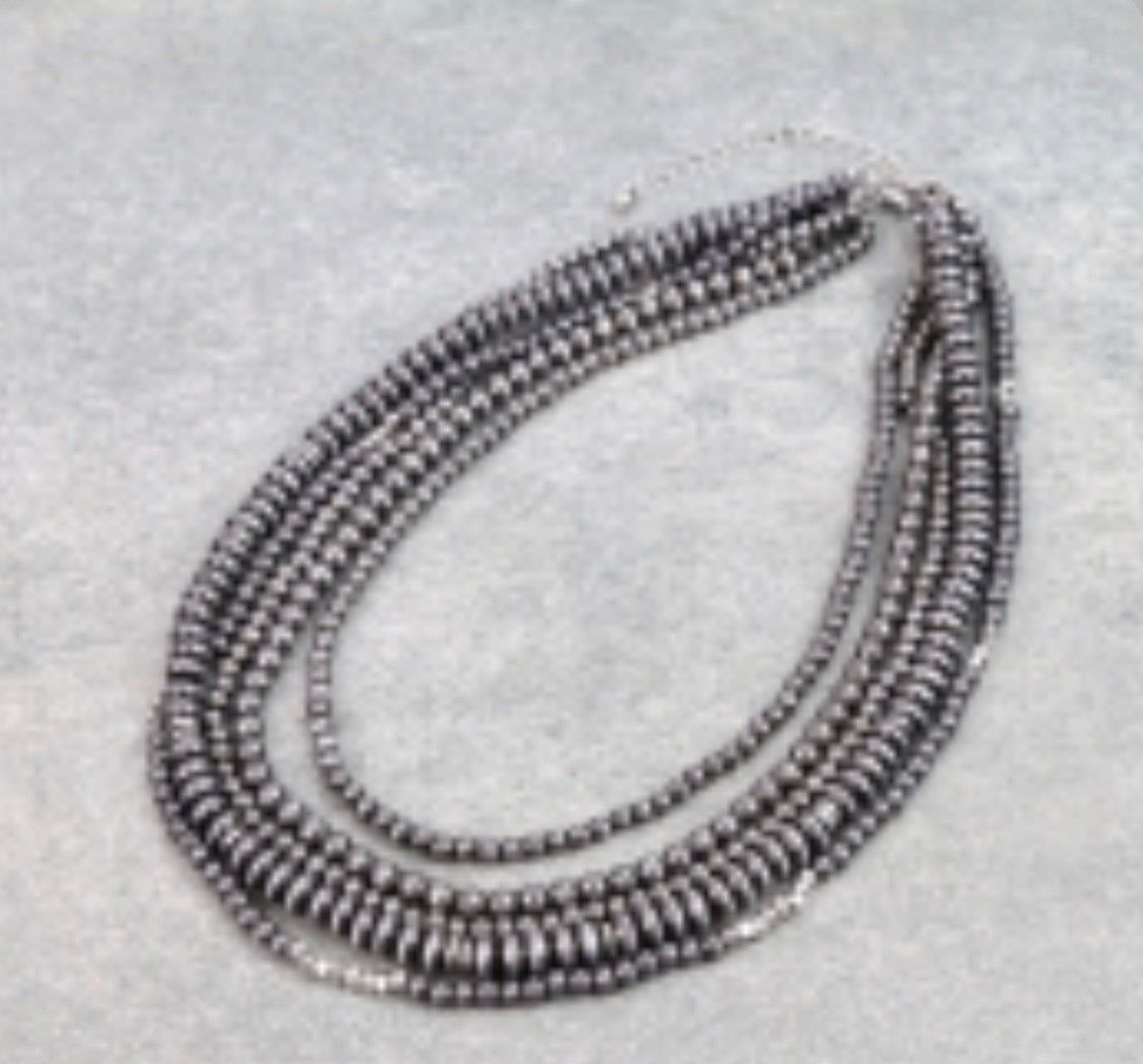 Navajo Style Pearl 5 Row Necklace