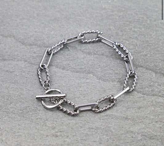 Western Rope TXR Toggle Bracelet - Silver