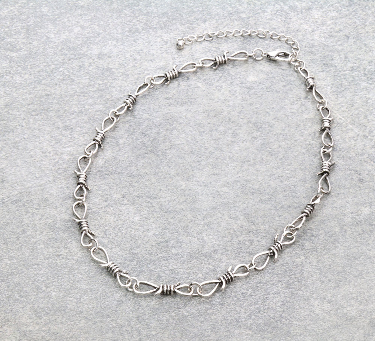 Western Barbed Wire Necklace Necklace - Silver