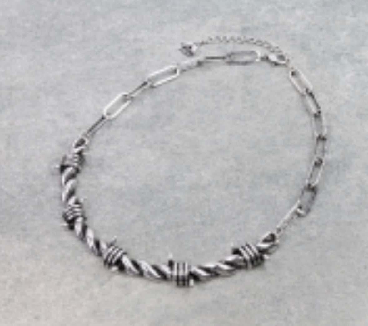 Western Barbed Wire Necklace - Silver