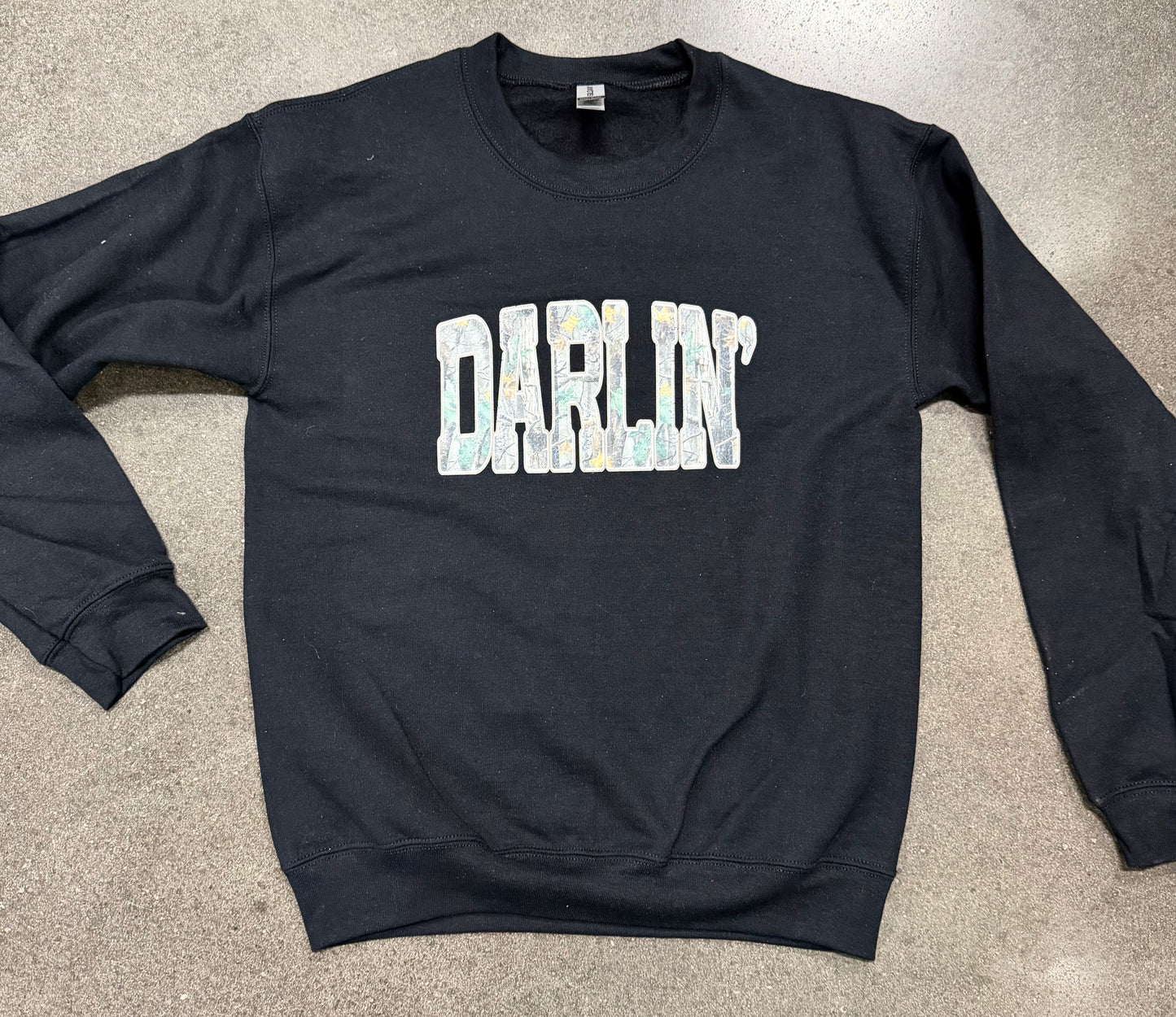 Camo Darlin’ Crewneck