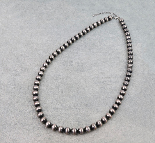 12MM Navajo Style Pearl Necklace - 30”