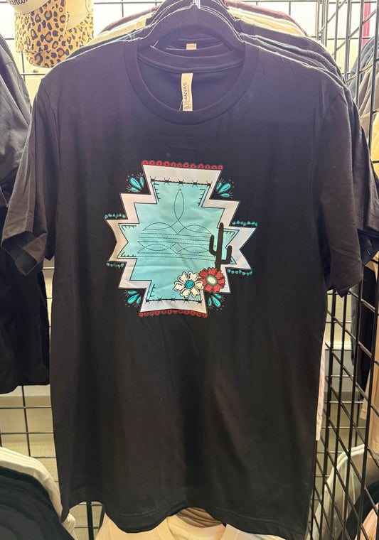Aztec Cactus Flower Tee