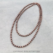 60" Navajo Style Pearl Necklace