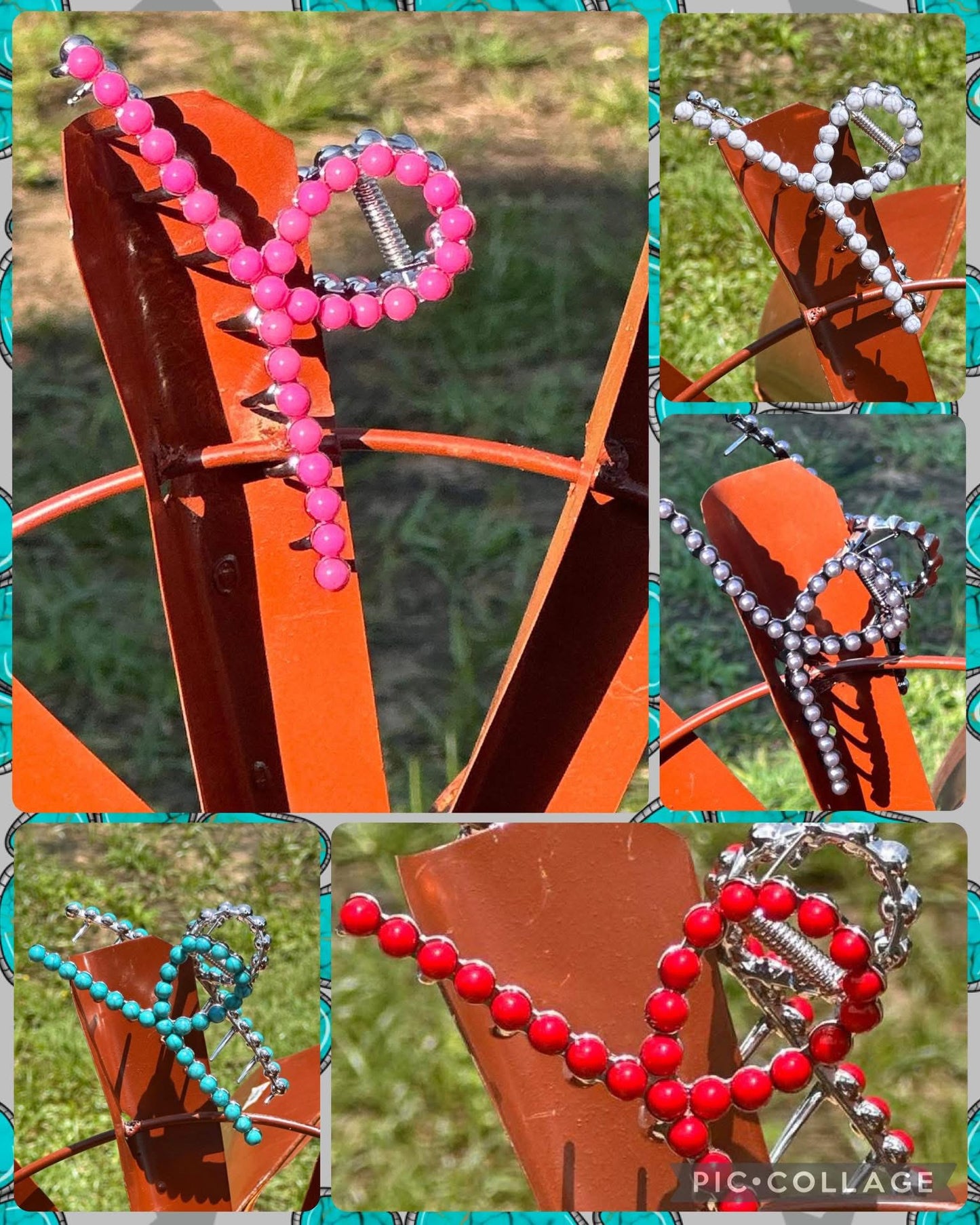 Stone Metal Claw Clips